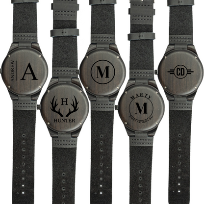 Customized Dark Brown Wooden Watch Set of 5
