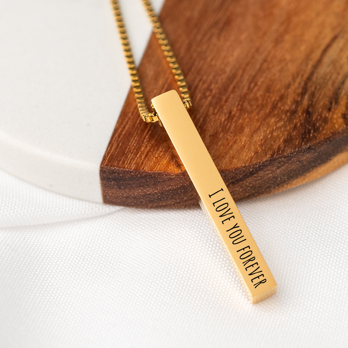 Custom Engraved Vertical Bar Necklace