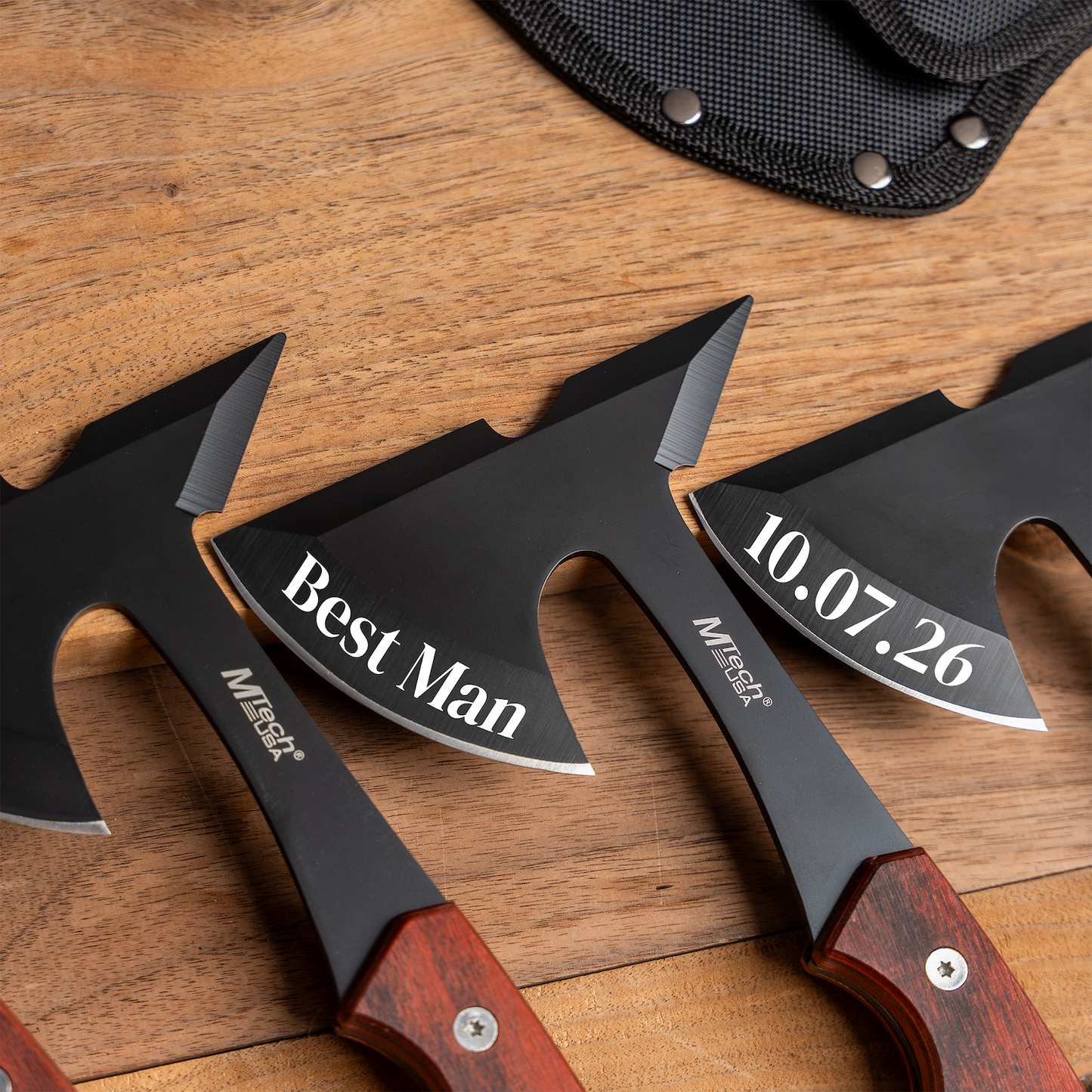 Set of 5 Engraved Axes - Groomsmen Gift