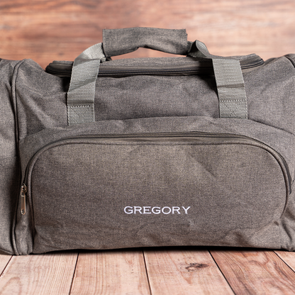 Customized Grey Duffle Bag