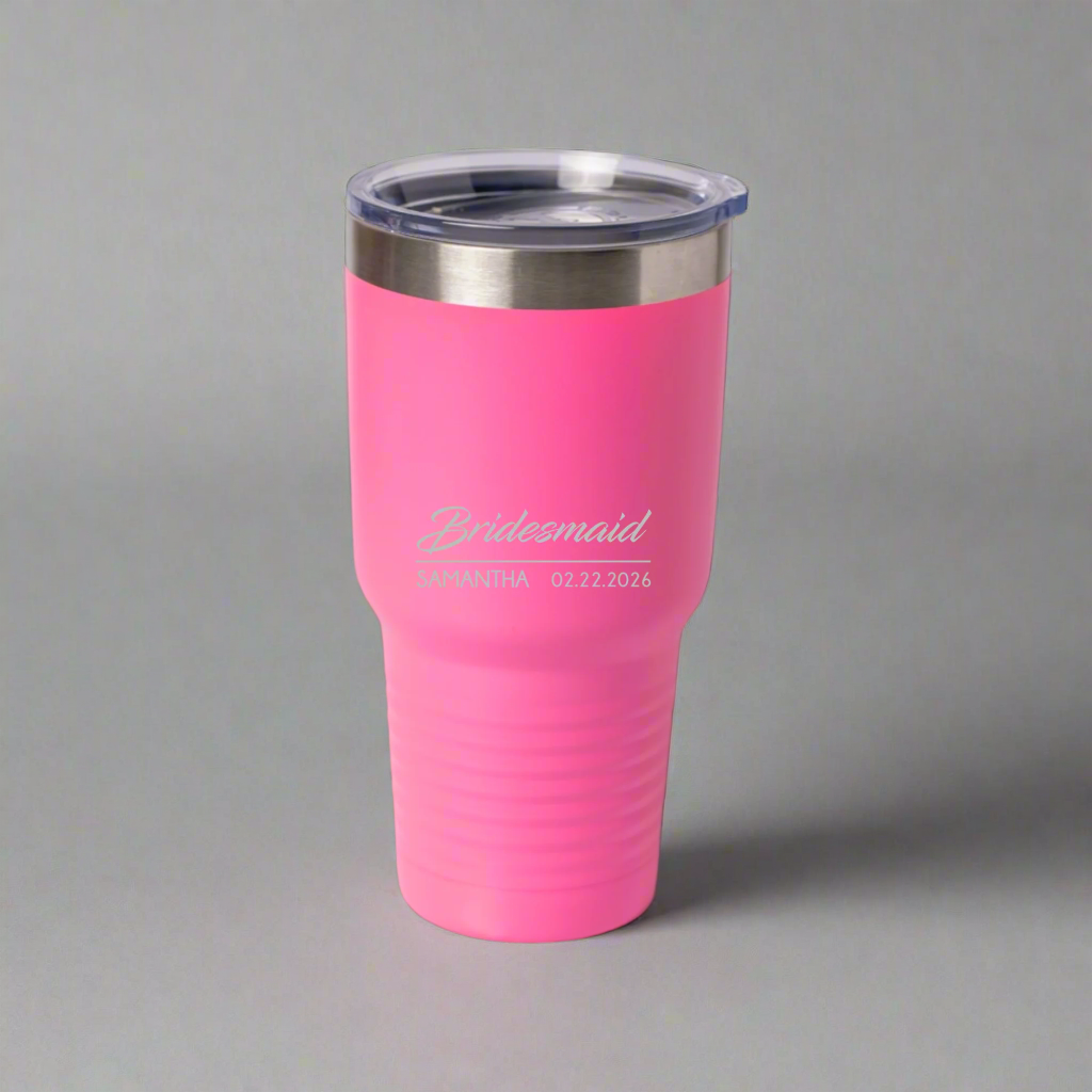 Customized 30oz Tumbler with Silver Lip - Groomsmen, Bridesmaids, Best Man