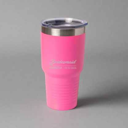 Customized 30oz Tumbler with Silver Lip - Groomsmen, Bridesmaids, Best Man