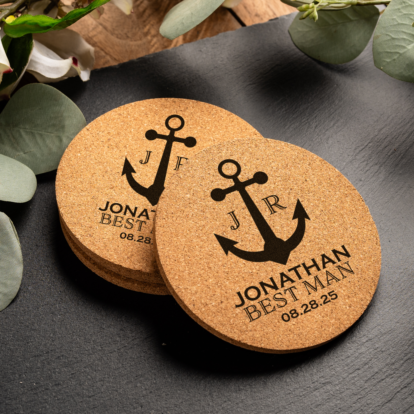 Customized Wedding Cork Coasters