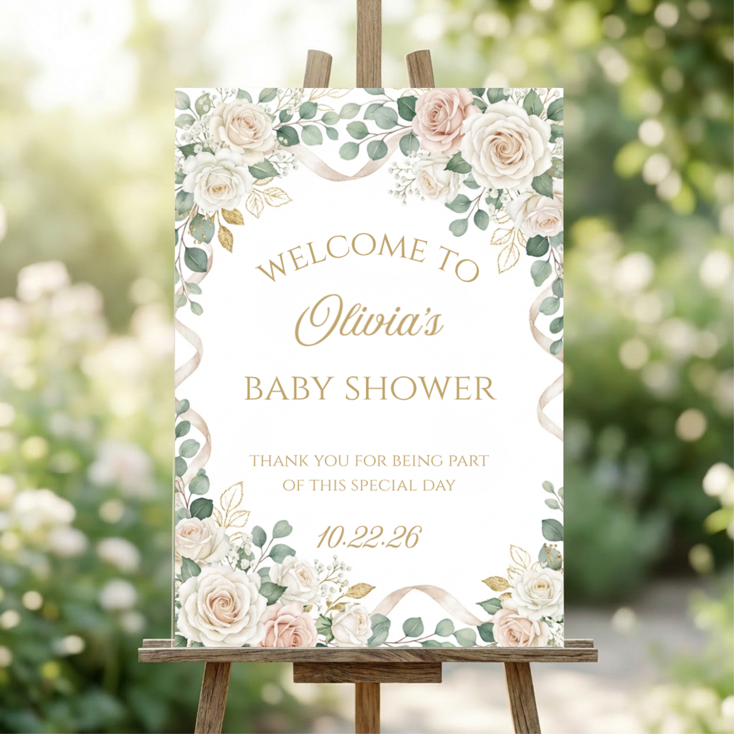 Customized Baby Shower Acrylic Welcome Sign