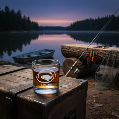 Customized Fishing Whiskey Glass