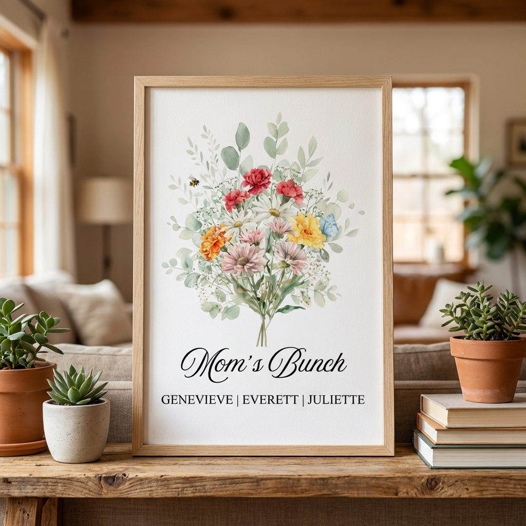 Personalized Mom's Bunch - Mother's Day Gift Framed Sign