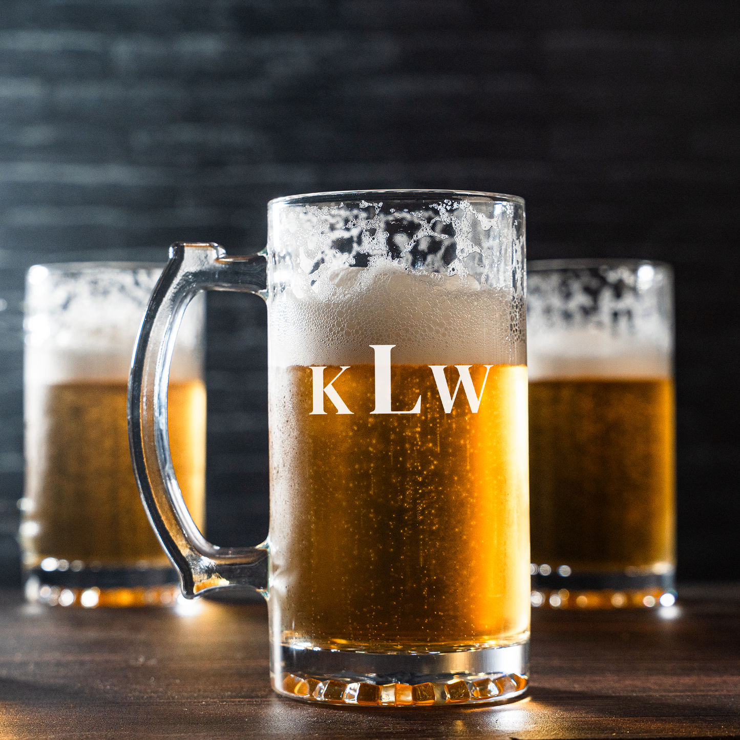 Set of 5 25oz Beer Mugs - Signature Designs Groomsmen Gift