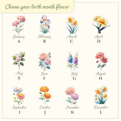 Personalized Color Birth Flower Glass Cans with Lid