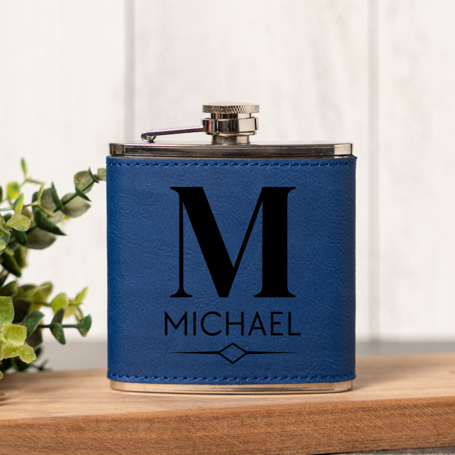 Customized Leather Wrapped Stainless Steel Flasks