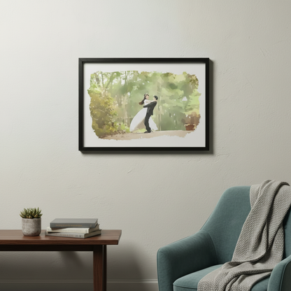 Watercolor Framed Custom Wedding & Engagement Photos