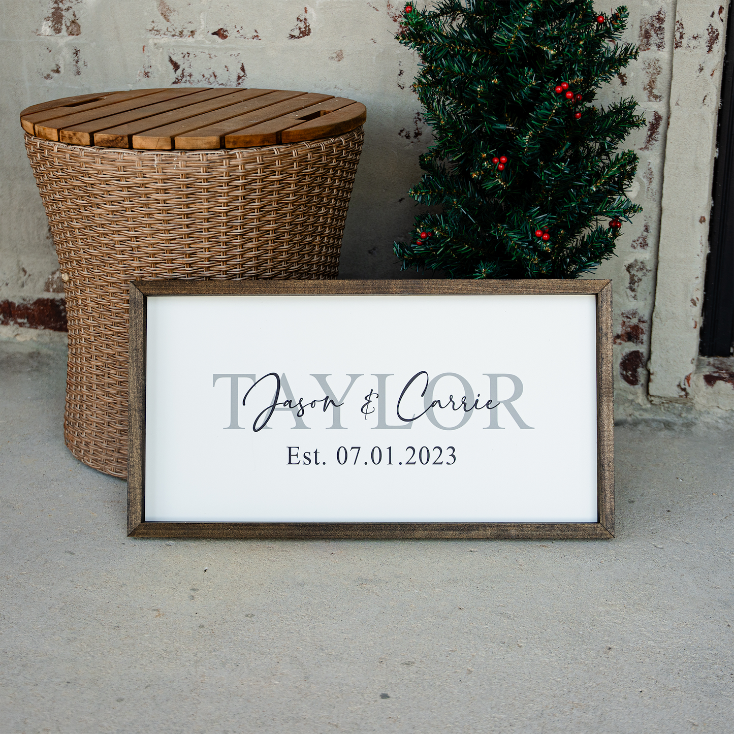 Customized Last Name Sign with Names & Established Date