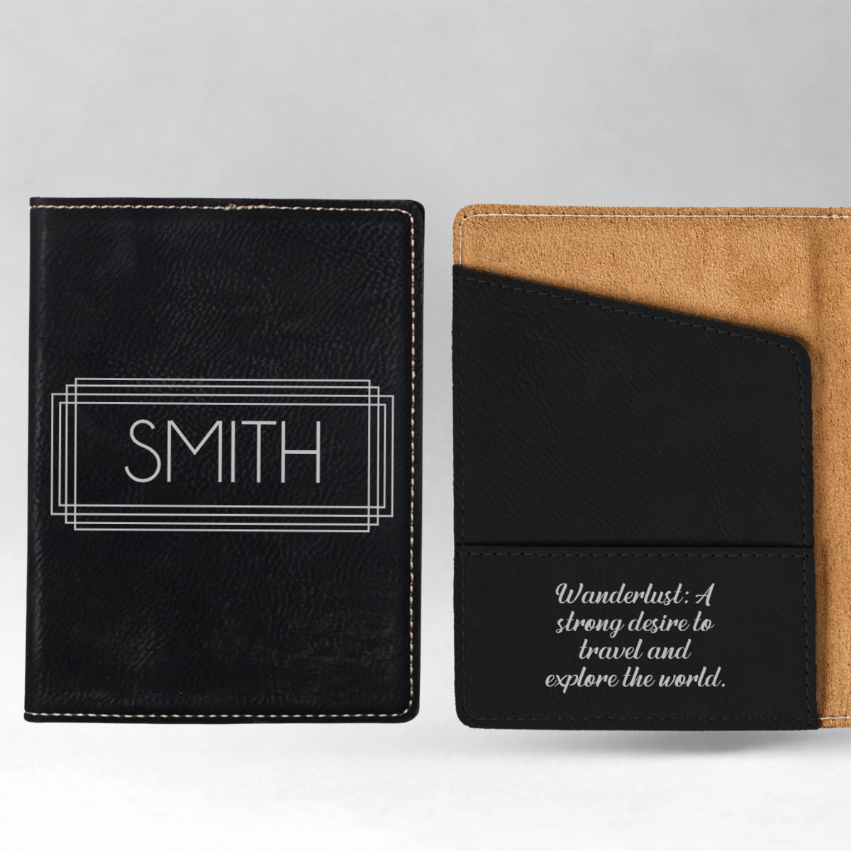 Customized Passport Cover - Black & Rustic Signature Designs
