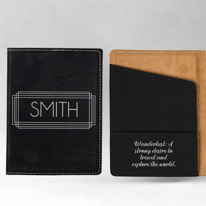 Customized Passport Cover - Black & Rustic Signature Designs