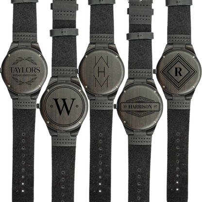 Customized Dark Brown Wooden Watch Set of 5 -Signature Designs