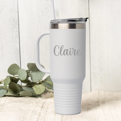 Customized 40oz Tumbler -Script