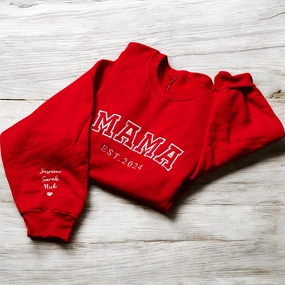 Custom Embroidered Mama/Grandma Family Names Sweatshirt