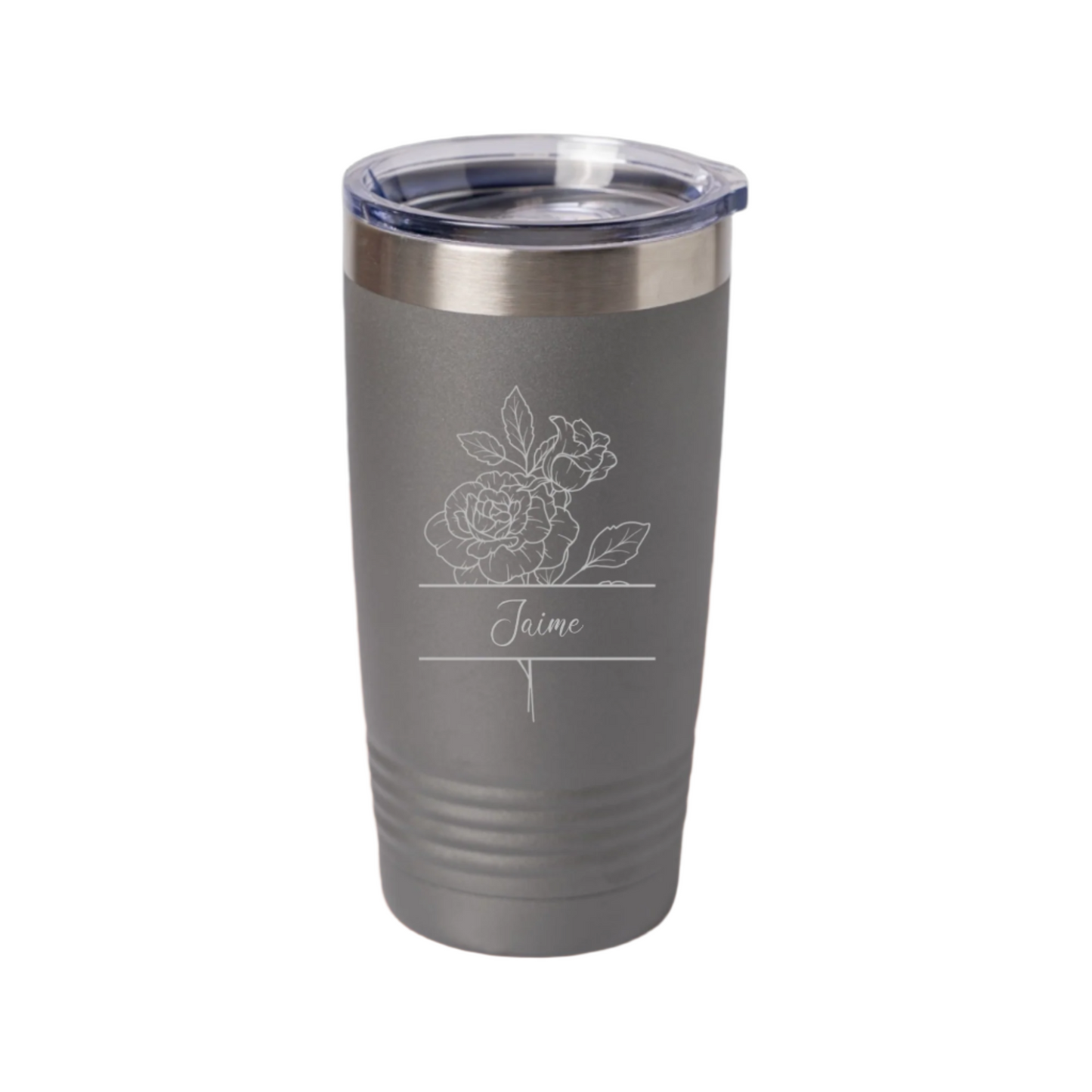 Customized Split Birth Floral 20oz Tumblers with Silver Lip