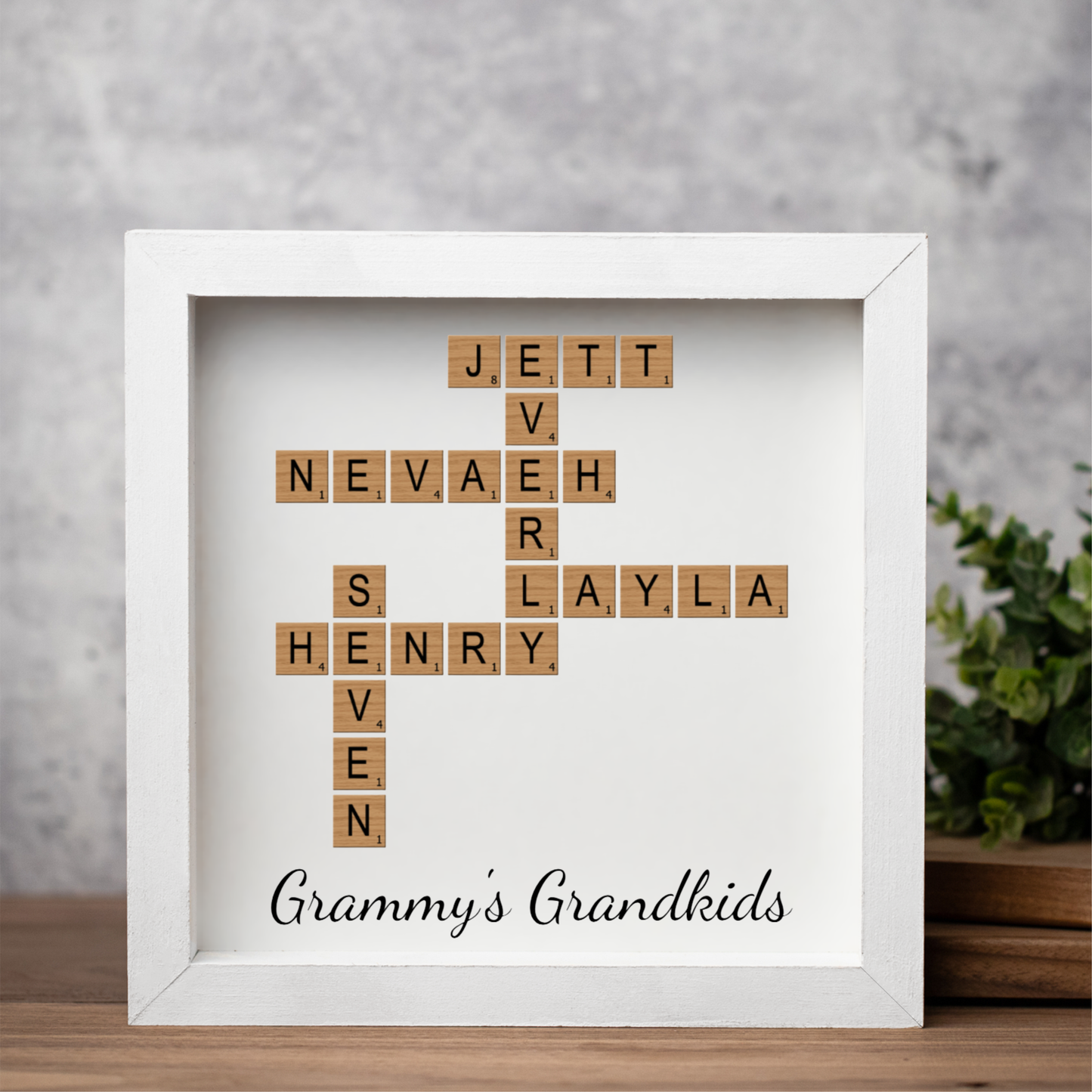 Customized Grandparents Crossword Puzzle Sign