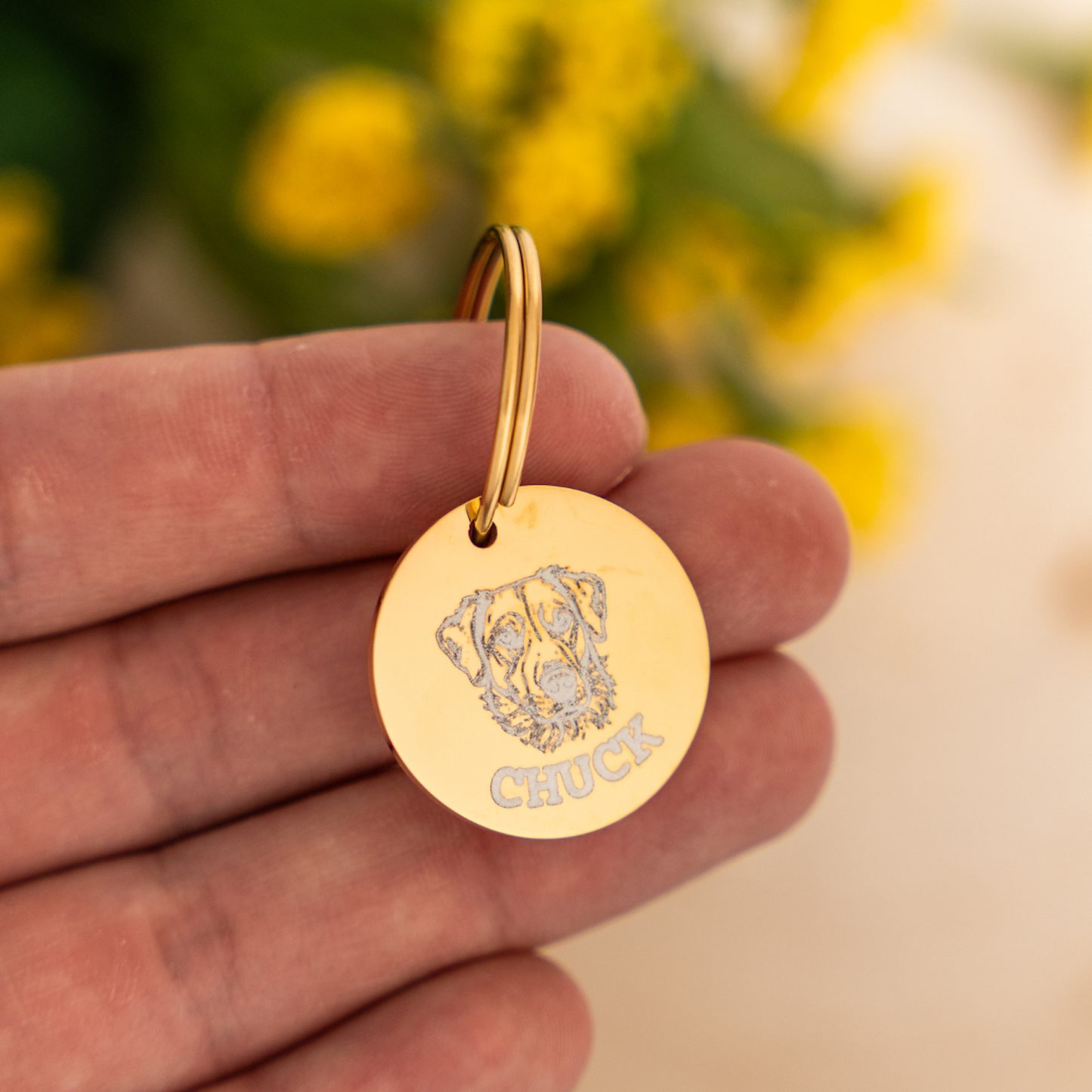 Custom Engraved Pet Portrait Keychains