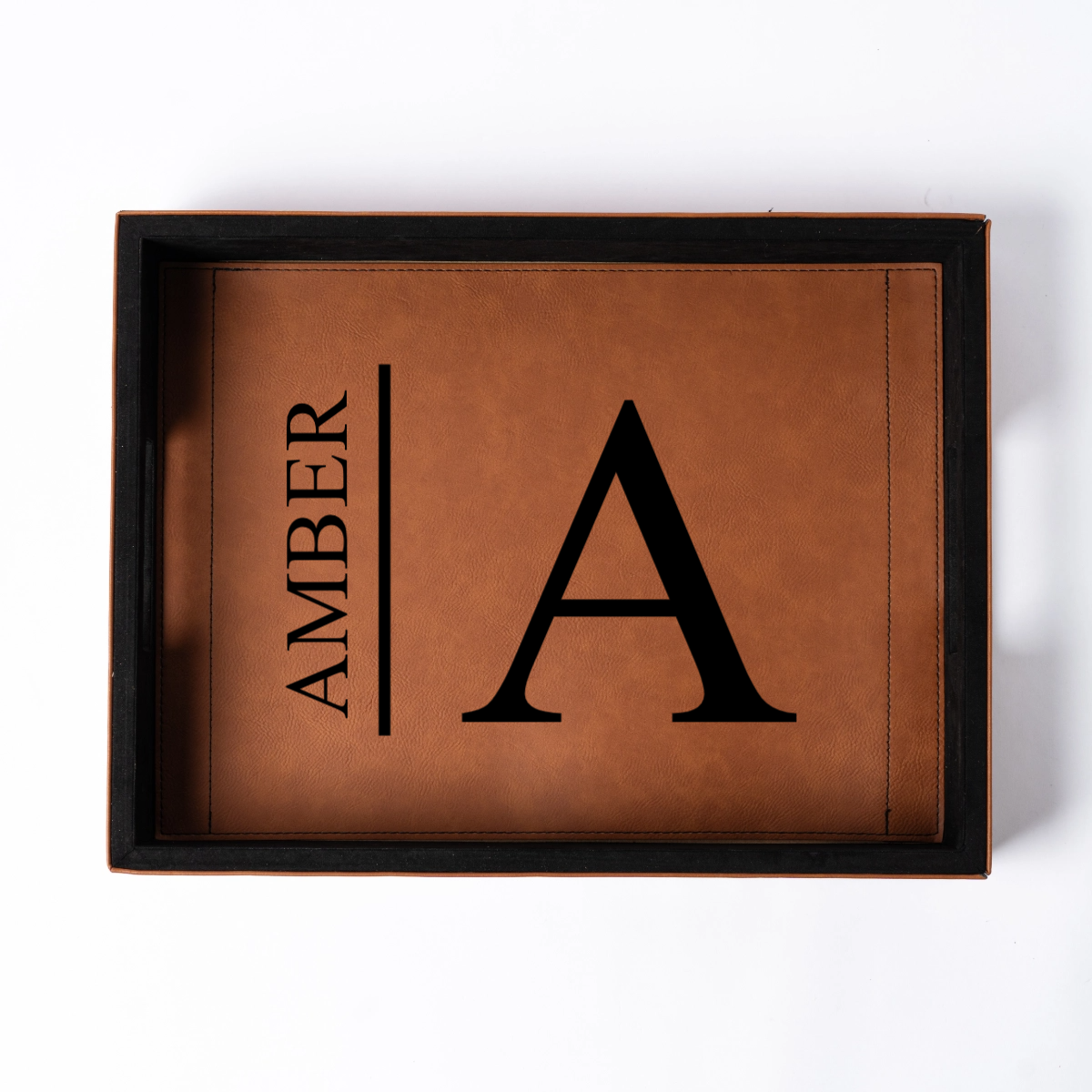 Customized Brown Leather Serving Tray