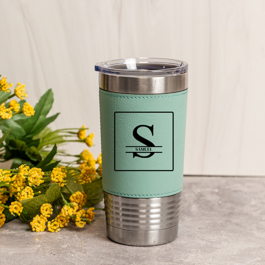 Customized Leather Wrapped Tumblers