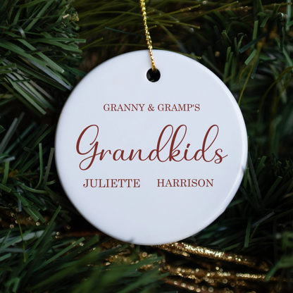 Customized Grandparents Grandchildren Ornament