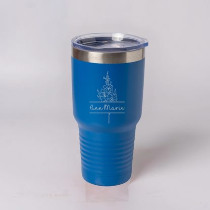 Customized 30oz Tumblers with Split Birth Flower