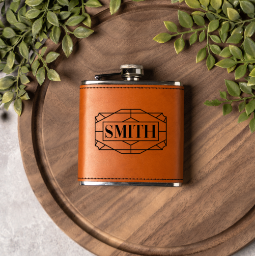 Customized Leather Wrapped Stainless Steel Flasks - Signature Designs