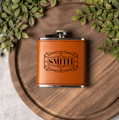 Customized Leather Wrapped Stainless Steel Flasks - Signature Designs