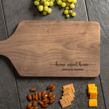 Customized Large Paddle Cutting Boards - Elegant Name & Date Designs