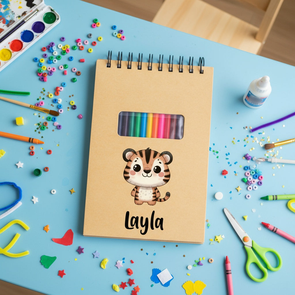 Customized Watercolor Animals Kids Sketchpad
