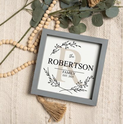 Customized Monogram Family Name Sign