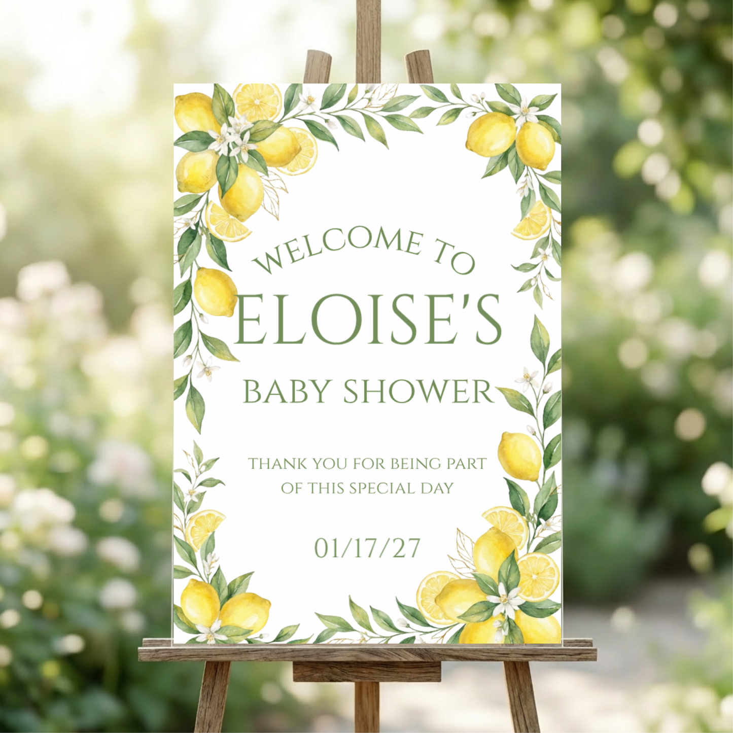 Customized Baby Shower Acrylic Welcome Sign
