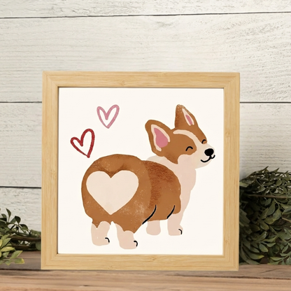 Valentine's Corgi Framed Print