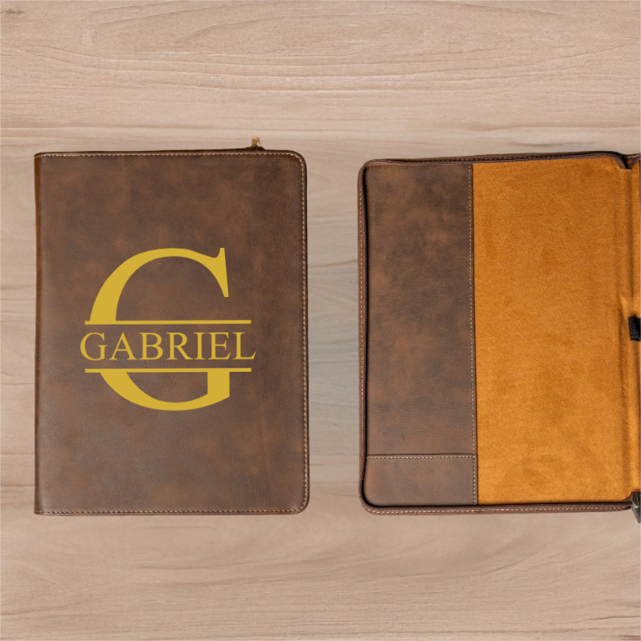 Customized Leather Portfolios - Black & Rustic