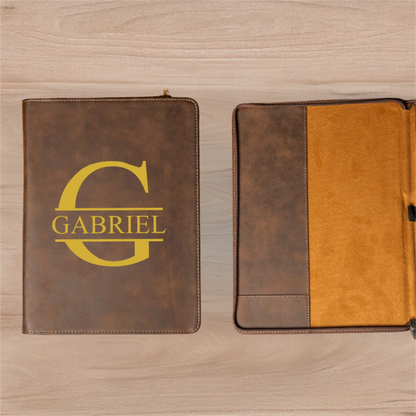 Customized Leather Portfolios - Black & Rustic