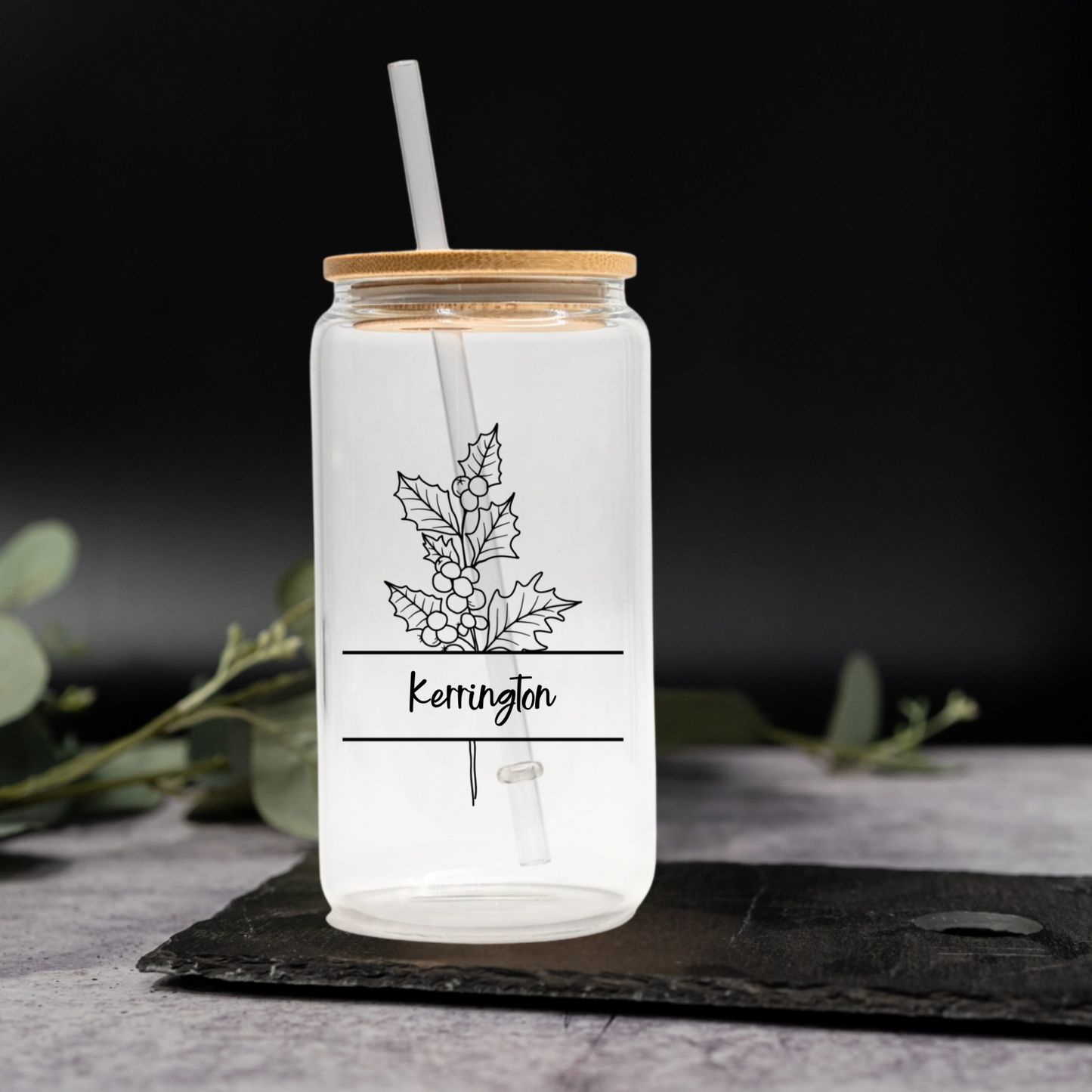 Customized Split Birth Flower Glass Cans