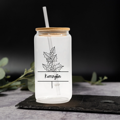 Customized Split Birth Flower Glass Cans