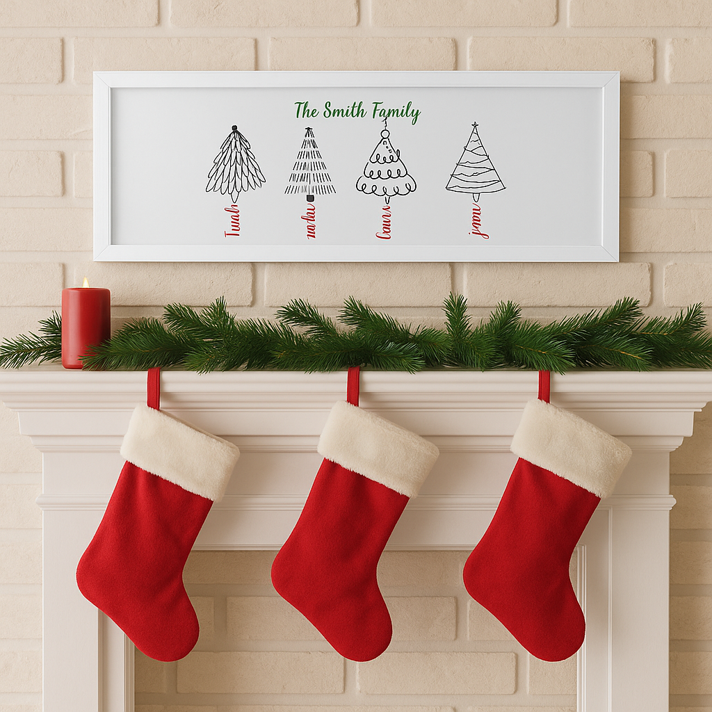 Customized Christmas Tree Family Sign
