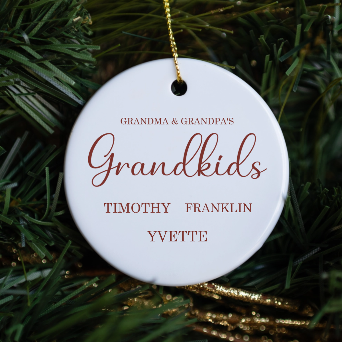 Customized Grandparents Grandchildren Ornament