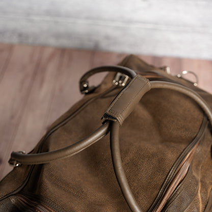 Set of 5 Leather Weekender Duffle Bags - Groomsmen Gift