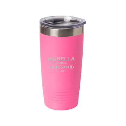 Customized 20oz Tumbler with Silver Lip - Groomsmen, Bridesmaids, Best Man