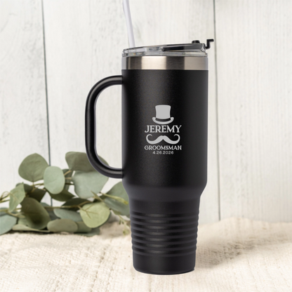 Customized 40oz Wedding Tumbler – Bridesmaids, Groomsmen, Best Man