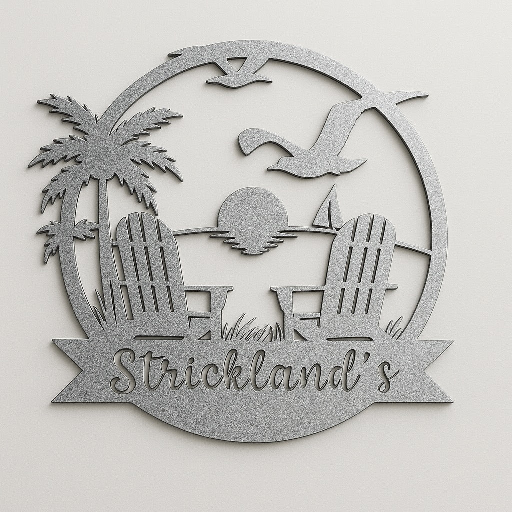 Customized Metal Sign Beach Design