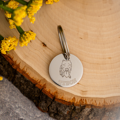 Custom Engraved Pet Portrait Keychains