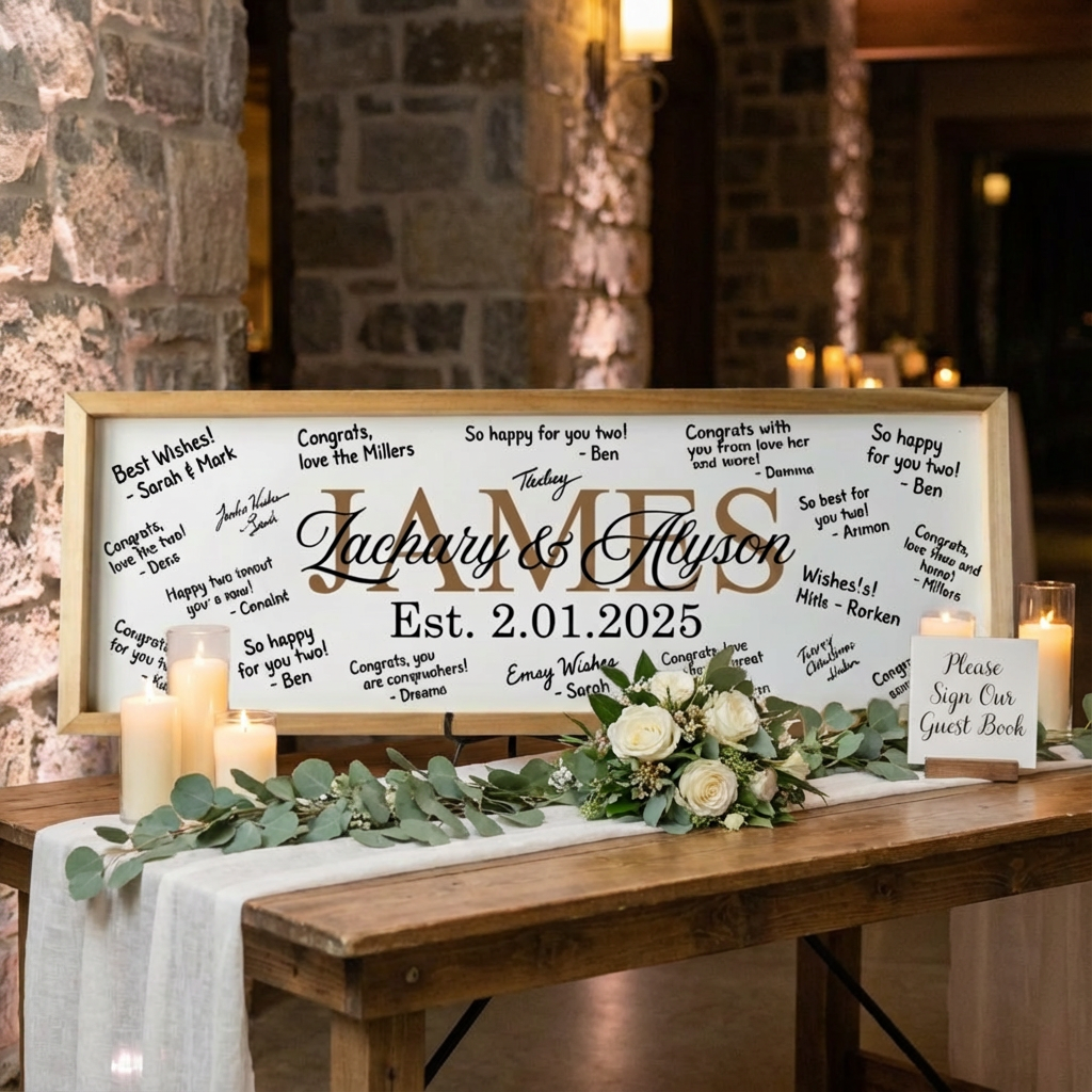 Customized Wedding Guest Book Sign