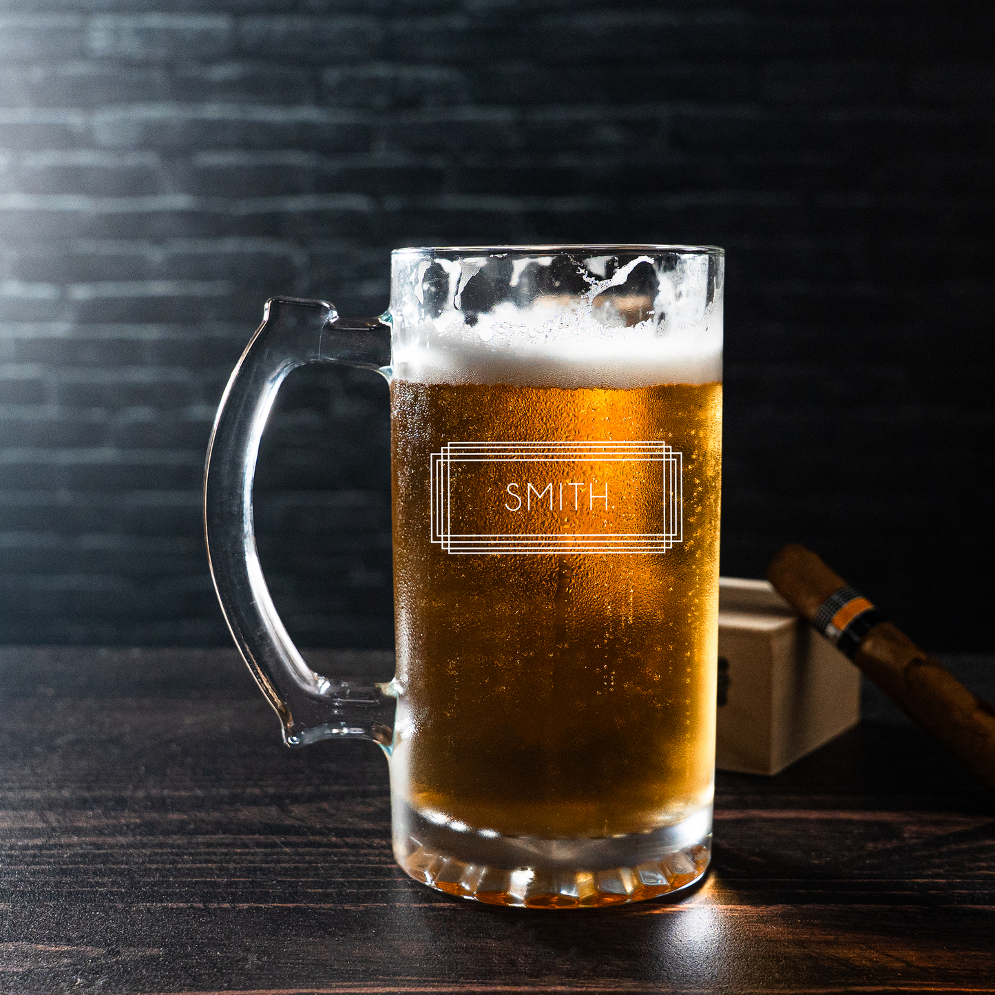 Set of 5 25oz Beer Mugs - Signature Designs Groomsmen Gift