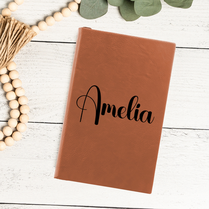 Custom Leather Journal With Script Name