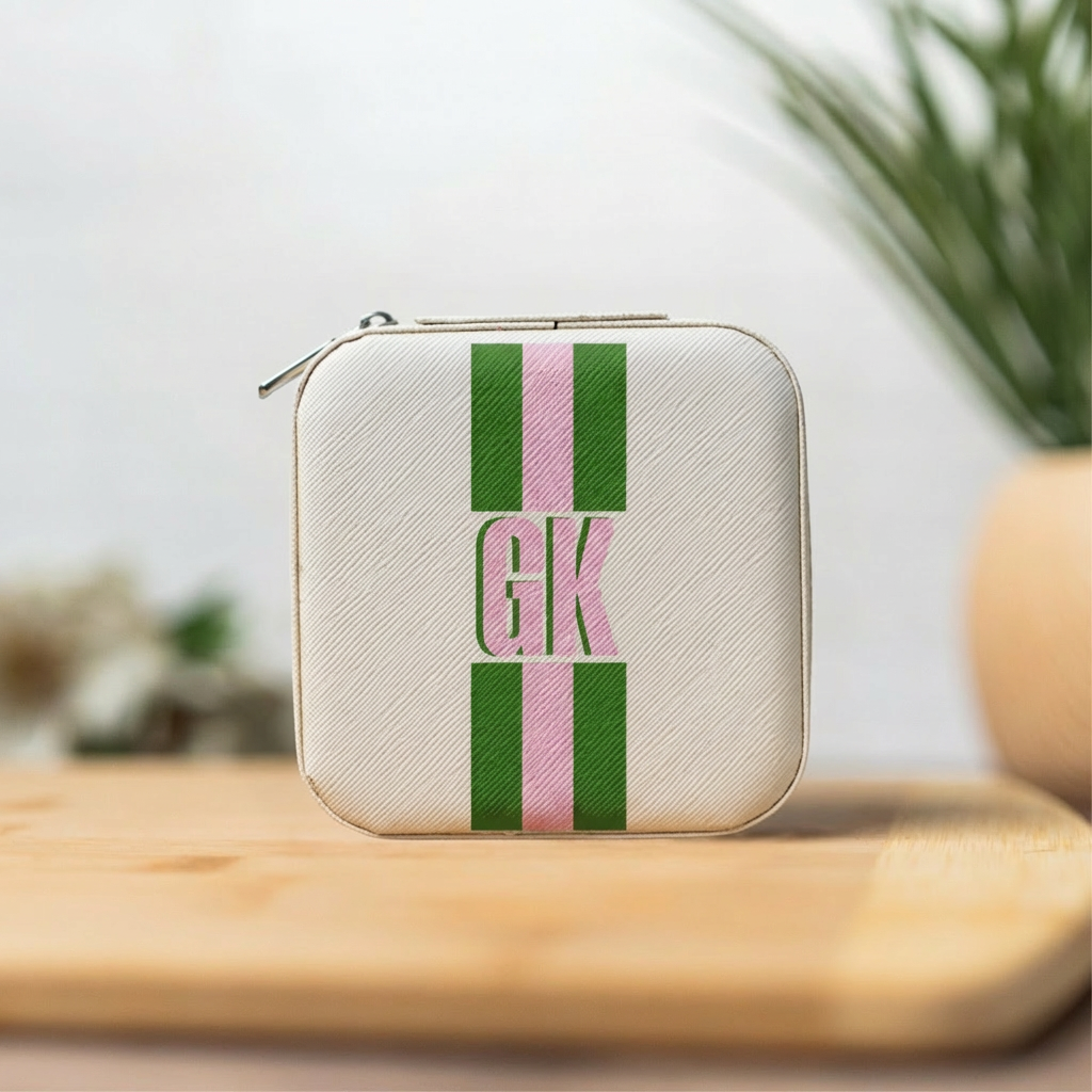 Shadow Monogram Customizable Jewelry Travel Case