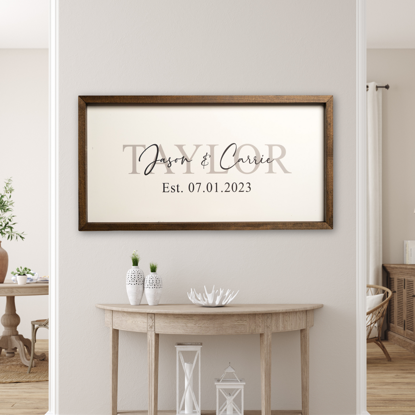Customized Last Name Sign with Names & Established Date